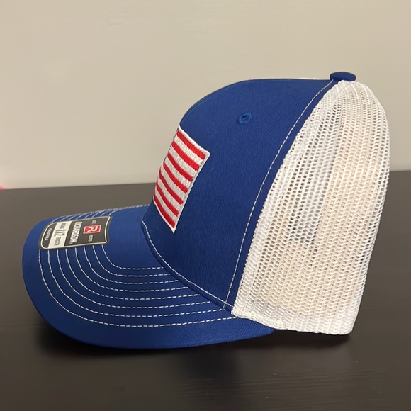 Richardson 112 Trucker Embroidered Mesh Snapback Cap Hat - Patriotic American - Picture 2 of 6